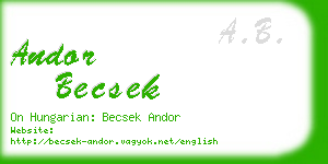 andor becsek business card